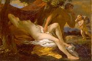 Nicolas Poussin Nicolas Poussin of either Jupiter and Antiope or Venus and Satyr Spain oil painting artist